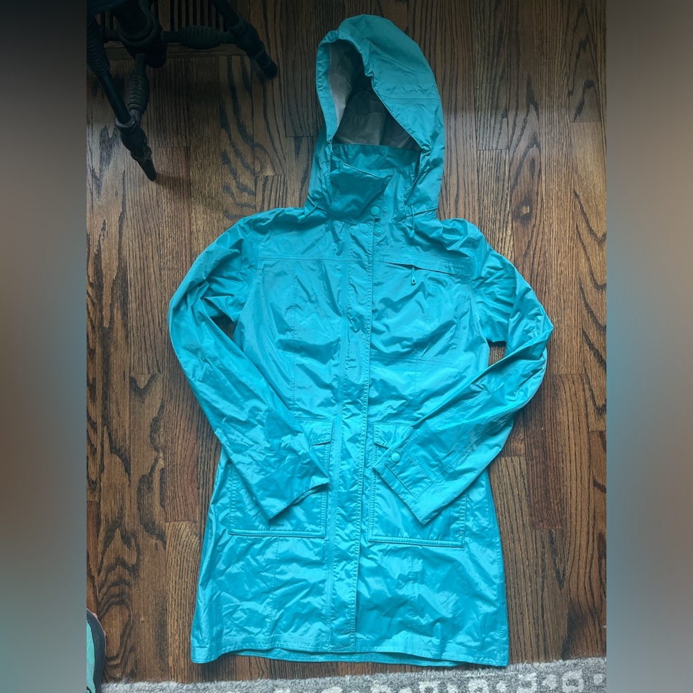 Patagonia Womens small Blue Torrentshell City Coat Rain Jacket Hooded H2NO